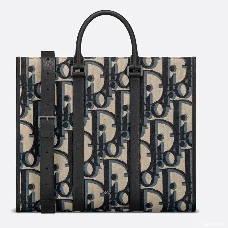 Maxi East-West Canvas Oblique Dior Blue Tote Motif 0505 Luxury